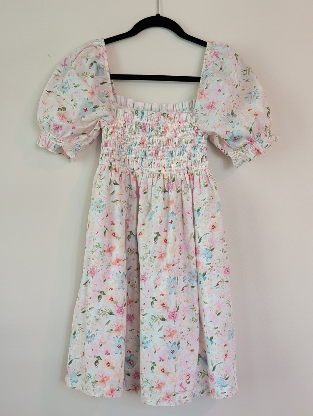 Abercrombie & Fitch Pastel Pink Floral Puff-Sleeve Mini Dress